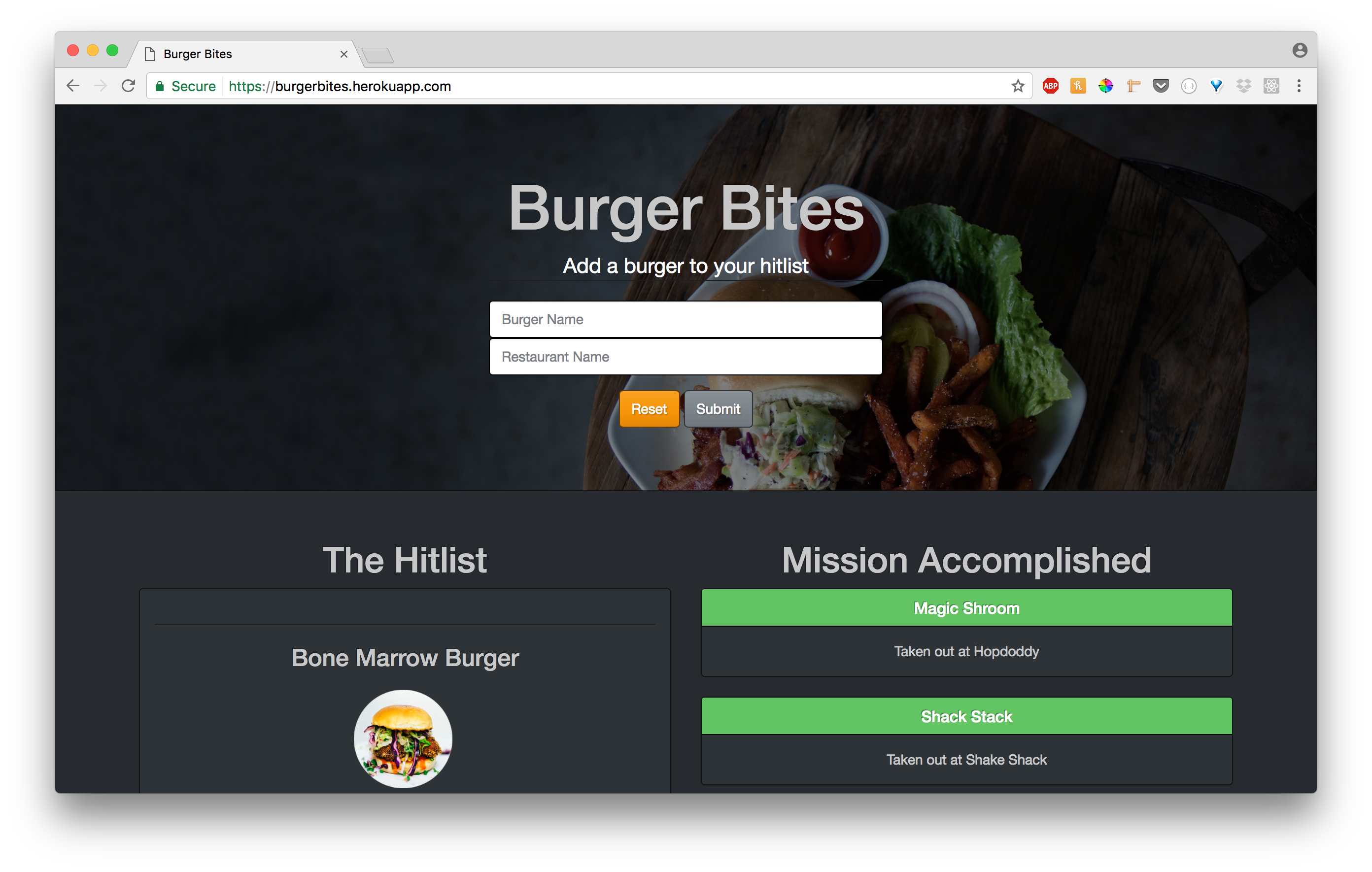 Burger Bites App Max Gardner